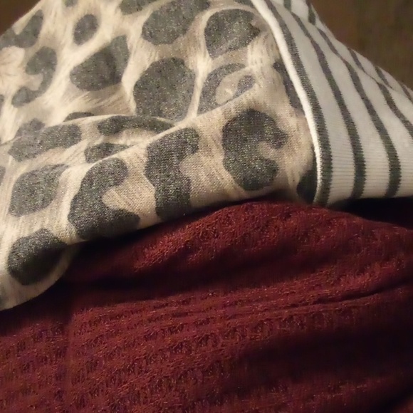 NWT - Waffle Leopard striped Print Long Sleeve Casual Loose Fit Shirt - Small - Picture 5 of 7